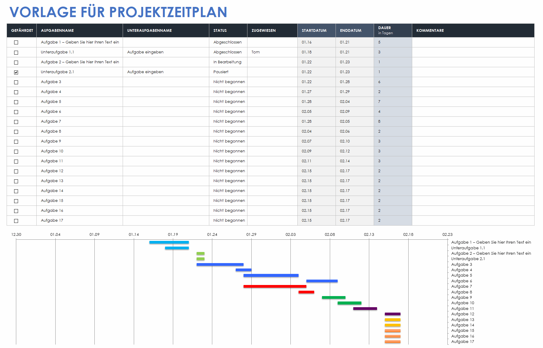  Projektzeitleistenvorlage