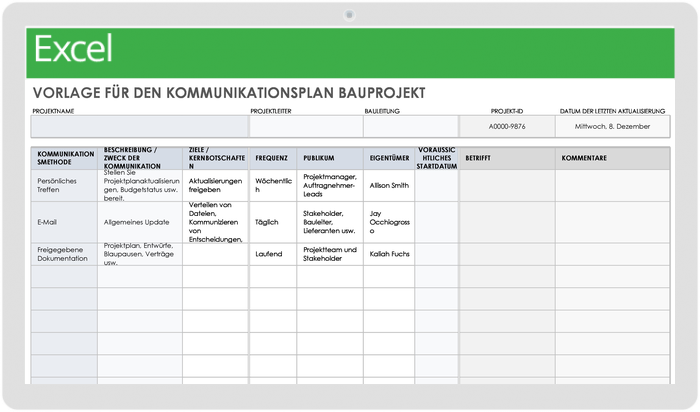 Construction Project Communication Plan 49501 - DE