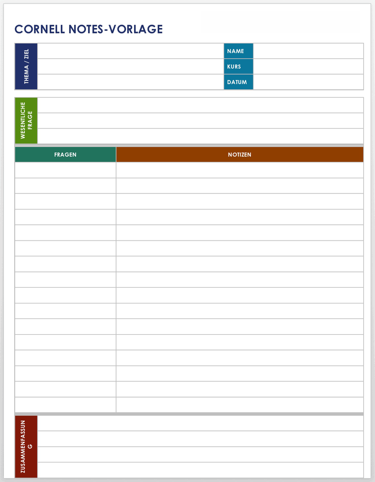 Cornell Notes - DE