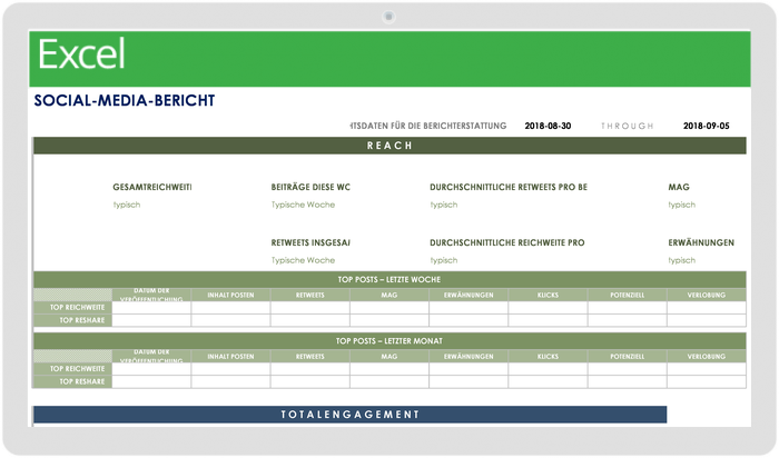 H2 Social Media Report Template - DE