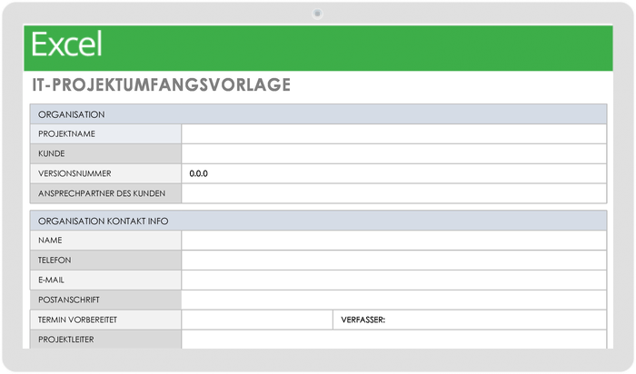 Vorlage für IT-Projektumfang