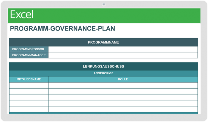  Vorlage für einen Programm-Governance-Plan