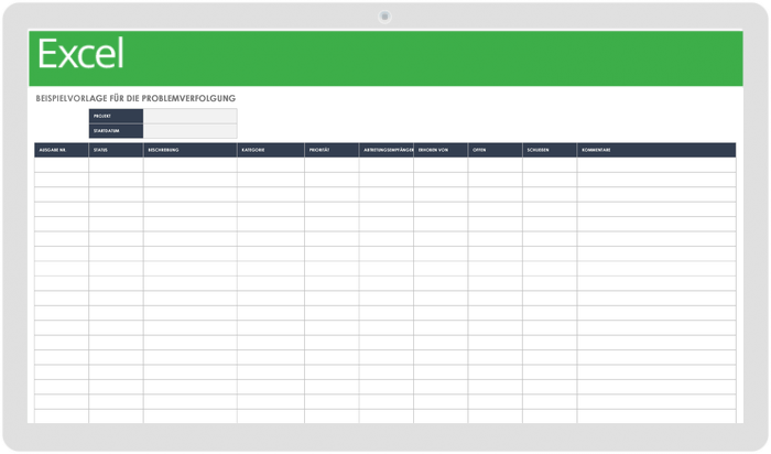  Beispielvorlage für die Problemverfolgung